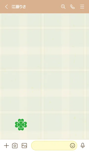 [LINE着せ替え] チェック柄 クローバー28の画像2