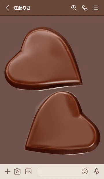[LINE着せ替え] heart milk chocolate02_1の画像2