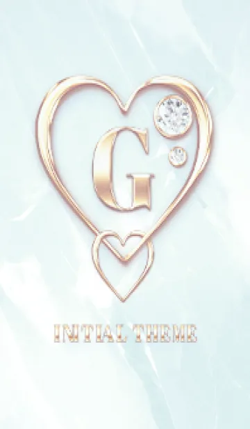 [LINE着せ替え] 【 G 】 Heart Charm & Initial - Blue 2の画像1