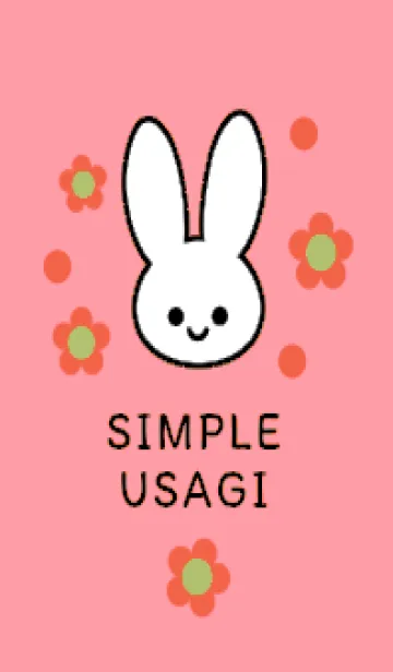 [LINE着せ替え] シンプル ウサギ -フラワー-65の画像1