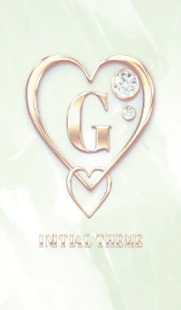 [LINE着せ替え] 【 G 】 Heart Charm & Initial - Greenの画像1