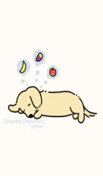 [LINE着せ替え] Dreaming Dachshund-yellow-の画像1