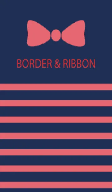 [LINE着せ替え] BORDER & PINKRIBBON -Navy 15-の画像1