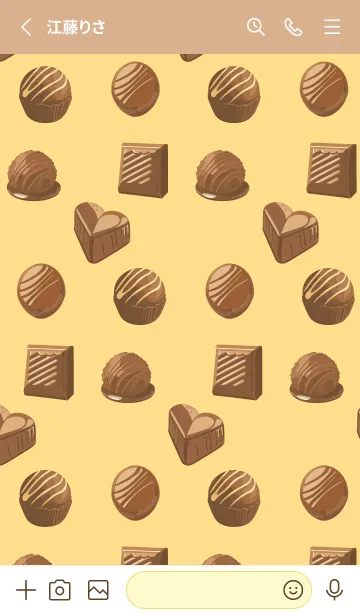 [LINE着せ替え] light brown & yellow チョコレートの画像2