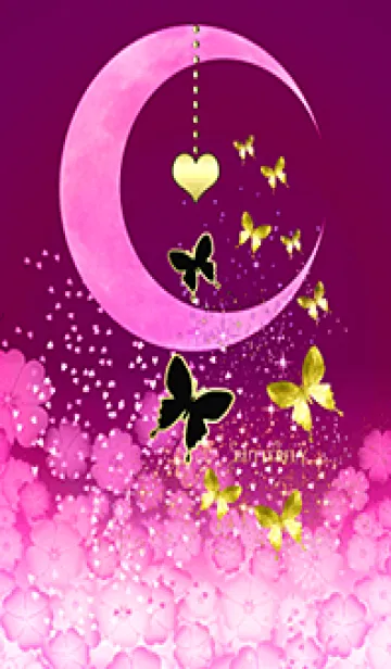 [LINE着せ替え] 月と桜♡幸運を呼び込む八蝶*198の画像1
