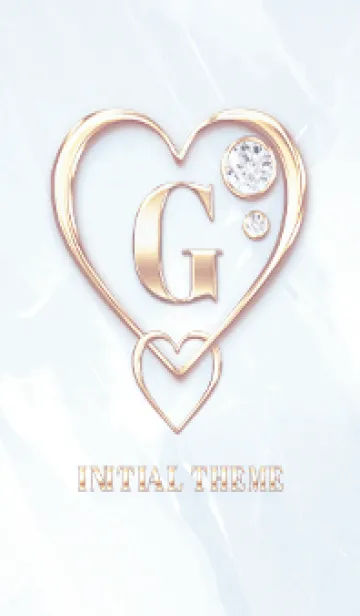 [LINE着せ替え] 【 G 】 Heart Charm & Initial - Blue Gの画像1