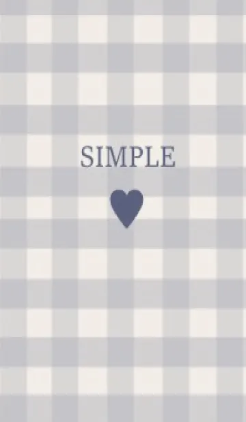 [LINE着せ替え] SIMPLE HEART =check bluebeige=の画像1