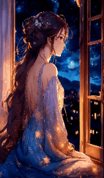 [LINE着せ替え] 夜に輝く星の画像1