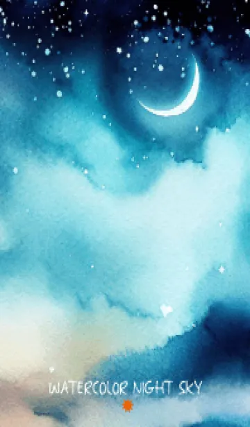 [LINE着せ替え] WATERCOLOR NIGHT SKY-moon-14の画像1