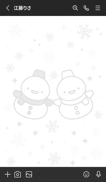 [LINE着せ替え] 黒と白の双子雪だるま（スノーマン）の画像2