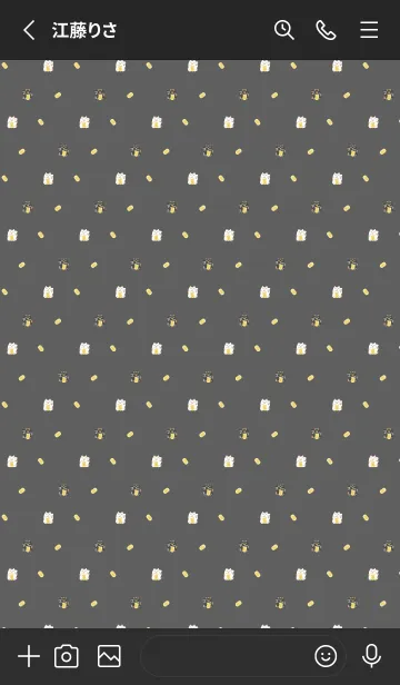 [LINE着せ替え] 幸せの招き猫 黒色の画像2