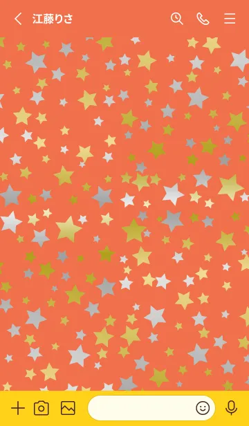 [LINE着せ替え] キラキラスターズ 赤と黄色の画像2