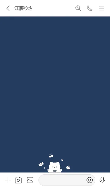 [LINE着せ替え] こねことハート / ネイビーと白の画像2