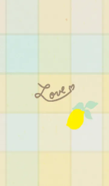 [LINE着せ替え] チェック柄 レモン14の画像1