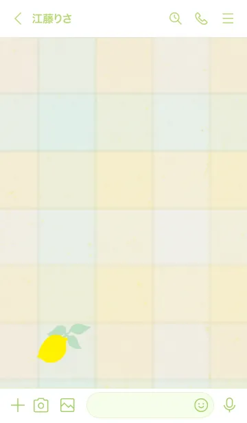 [LINE着せ替え] チェック柄 レモン14の画像2