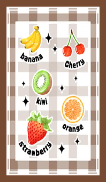 [LINE着せ替え] フルーツ -brown-の画像1