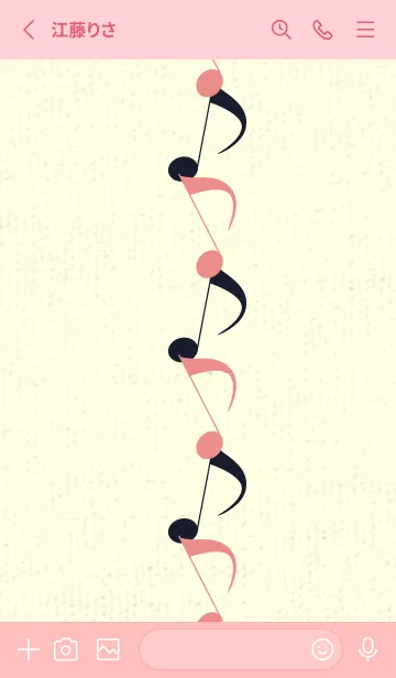 [LINE着せ替え] 八分音符1 薄紅の画像2