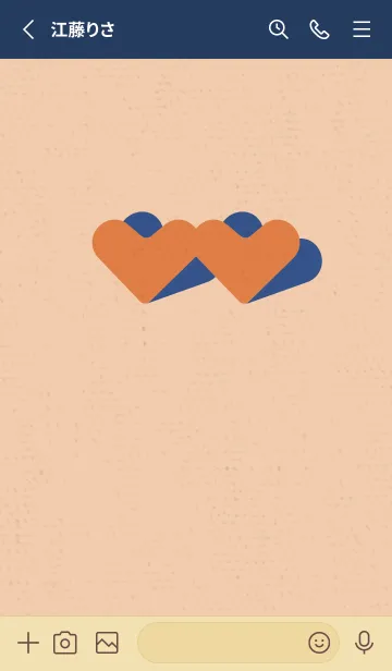 [LINE着せ替え] 2ハートのきせかえ オレンジベージュの画像2