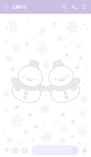 [LINE着せ替え] 黒と紫の双子雪だるま（スノーマン）の画像2