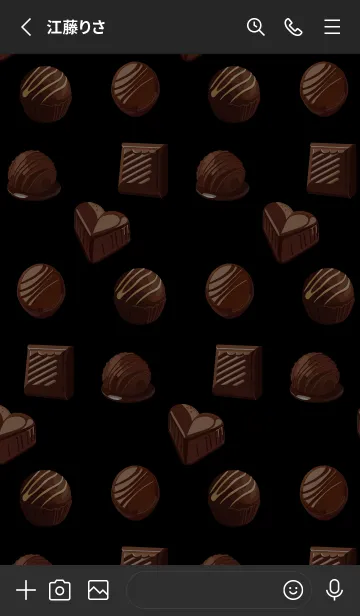 [LINE着せ替え] chocolate on black JPの画像2