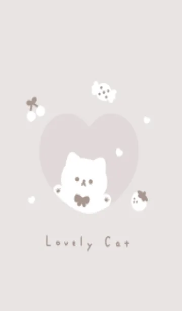 [LINE着せ替え] こねことハート / ライトベージュの画像1