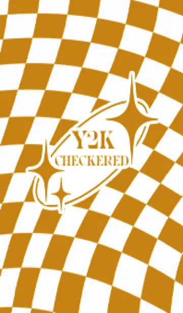 [LINE着せ替え] ✦ Y2K CHECKERED ✦ 04 BROWN ✦の画像1