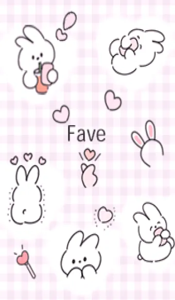 [LINE着せ替え] pinkpurple♡幸せウサコ11_1の画像1