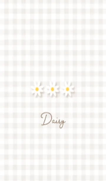 [LINE着せ替え] brownデイジーとチェック03_1の画像1