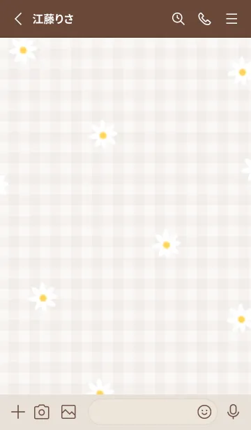 [LINE着せ替え] brownデイジーとチェック03_1の画像2