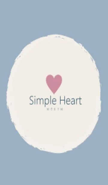 [LINE着せ替え] Simple Heart Blue-NATURAL 5の画像1