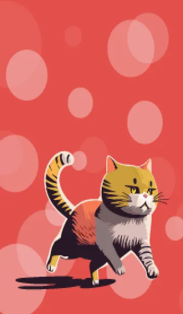 [LINE着せ替え] red 元気な猫の画像1