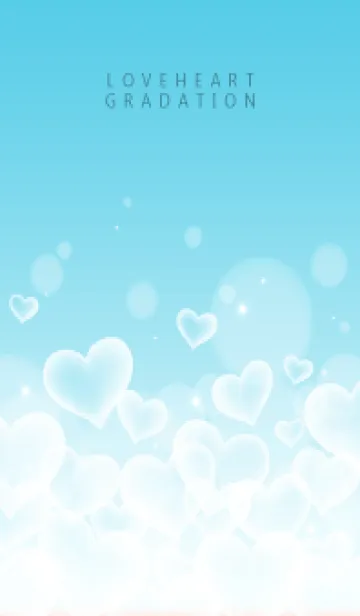LOVE HEART GRADATION Blue&White 22の着せ替えメイン画像