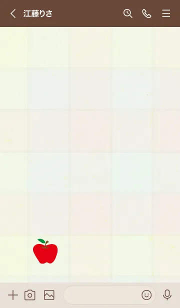 [LINE着せ替え] チェック柄 りんご24の画像2