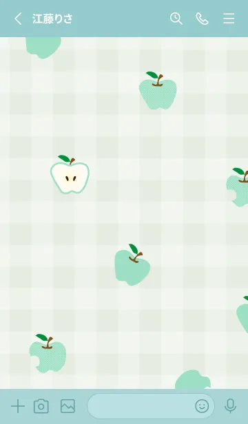 [LINE着せ替え] りんご チェック柄13の画像2