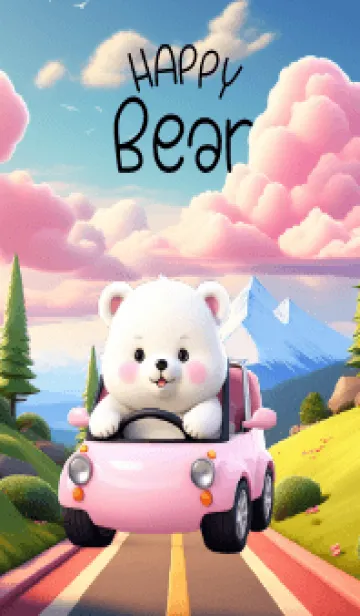 [LINE着せ替え] Kawaii Happy White Bear Theme (JP)の画像1
