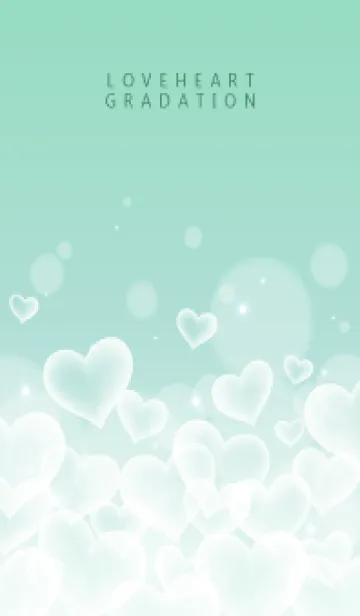 [LINE着せ替え] LOVE HEART GRADATION Emerald&White 22の画像1