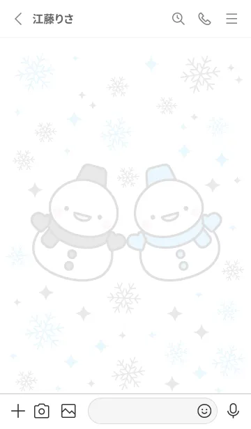 [LINE着せ替え] 黒と青色の双子雪だるま（スノーマン）の画像2