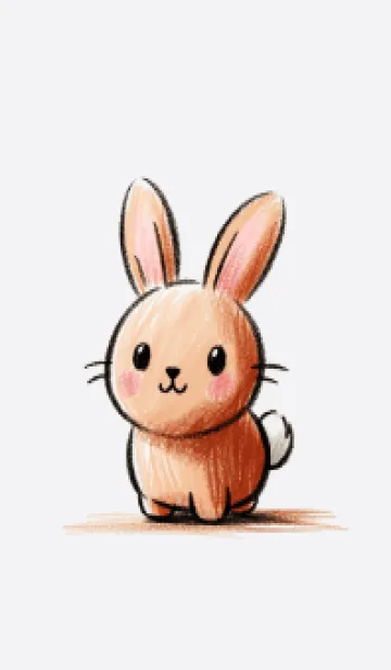 [LINE着せ替え] Marshmallow cute hand drawn bunnyの画像1
