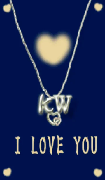 [LINE着せ替え] イニシャル34 K&W  ネイビーの画像1