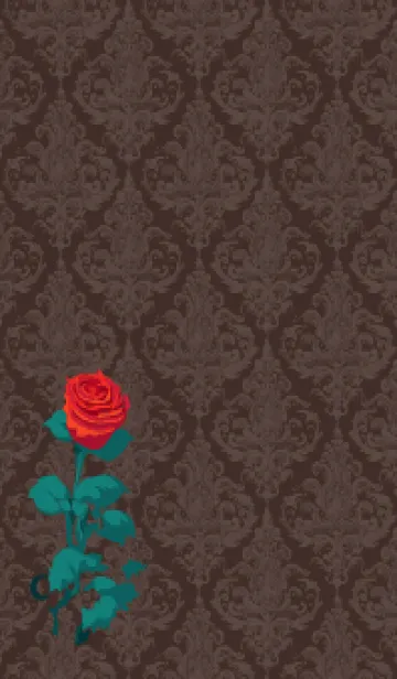 [LINE着せ替え] brown 薔薇と洋風模様の画像1