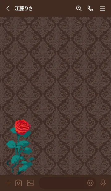 [LINE着せ替え] brown 薔薇と洋風模様の画像2