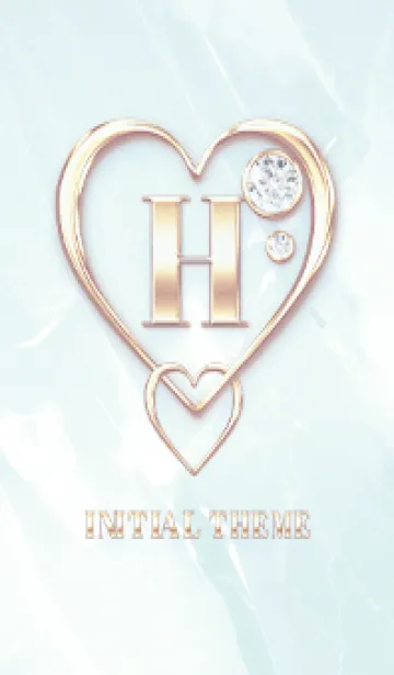 [LINE着せ替え] 【 H 】 Heart Charm & Initial - Blue 2の画像1