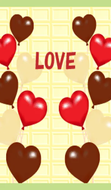 [LINE着せ替え] ハートとホワイトチョコ モスグリーン色の画像1