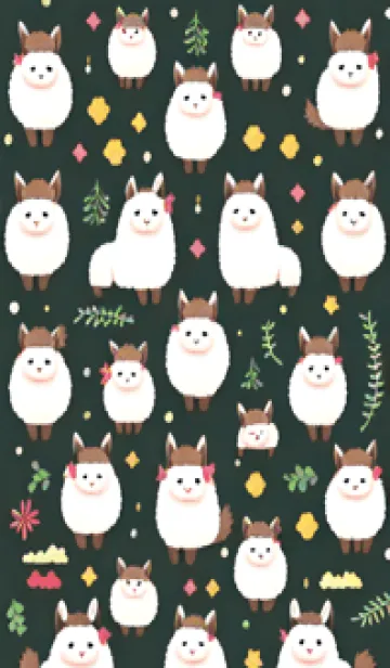 [LINE着せ替え] 幸せなアルパカ 28の画像1