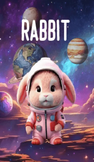 [LINE着せ替え] Love Pink Rabbit In Galaxy Theme (JP)の画像1