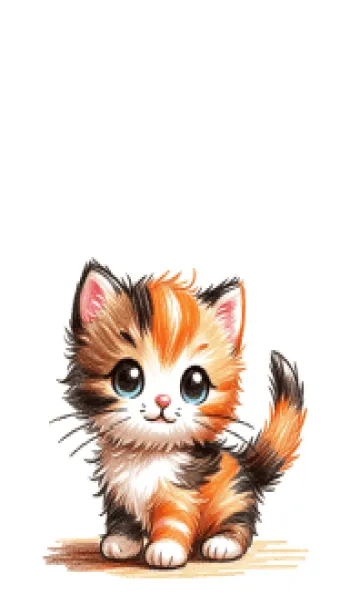 [LINE着せ替え] ミミかわいい手描きの子猫の画像1