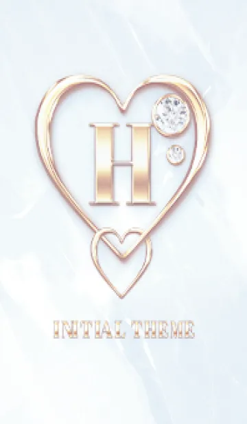 [LINE着せ替え] 【 H 】 Heart Charm & Initial - Blue Gの画像1