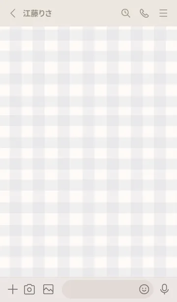 [LINE着せ替え] ギンガムチェック (ivoryblue)の画像2