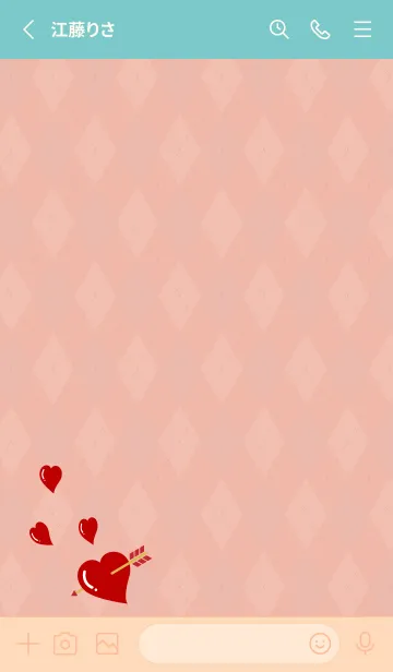 [LINE着せ替え] ズキュン ピンクと水色の画像2