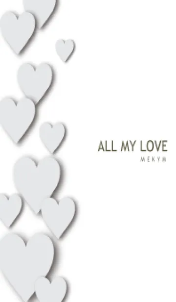 [LINE着せ替え] ALL MY LOVE-WHITE GRAY HEART 23の画像1